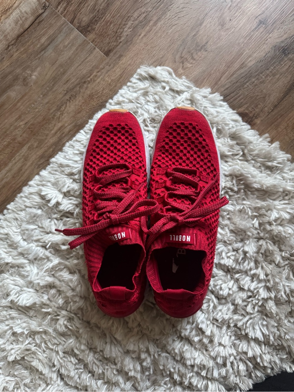 NOBULL Red Knit Lace-Up Athletic Sneakers